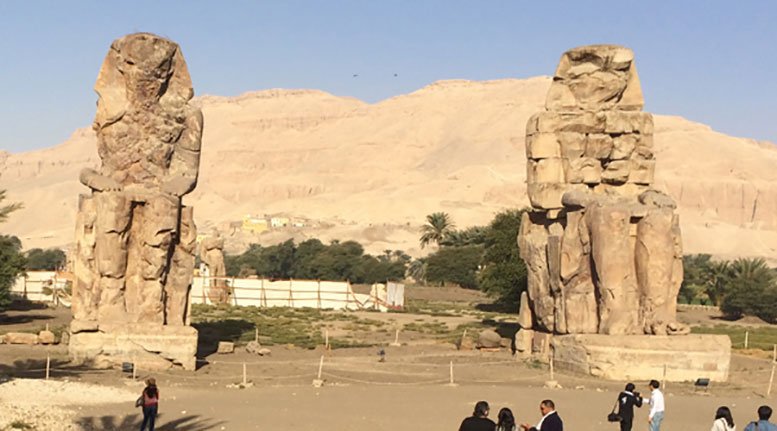 Colossi of Memnon are not far from the Valley of the Kings